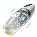 Mimao - Clamping Vibrating White Handle Clear Liner Masturbator