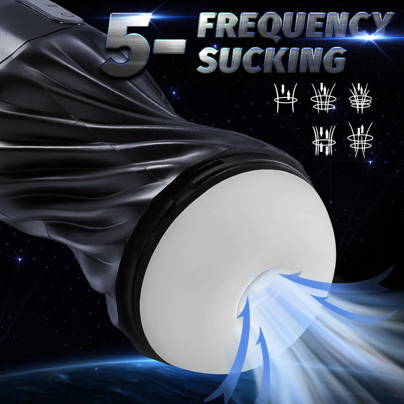 Black Cyclone 5 Vacunm Sucking 7 Vibration Modes Automatic Male Masturbation Cup - Lusty Time