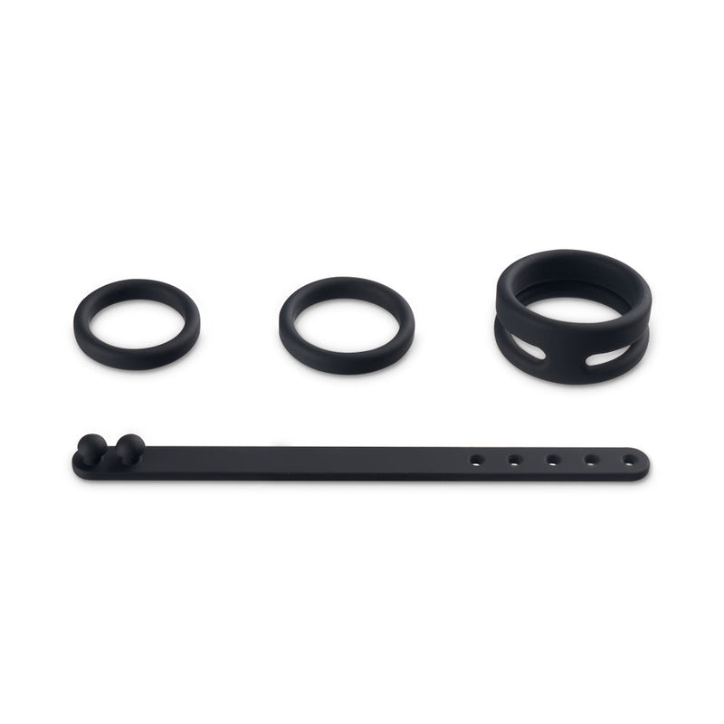 S-HANDE Magician Kit Adjustable 4 Full Range Silicone Cock Ring Set - Lusty Time