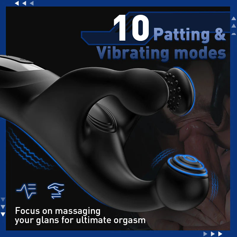 KRANICH 10 Patting & 10 Vibrating Male Vibrating Glans Trainer Stimulator - Lusty Time