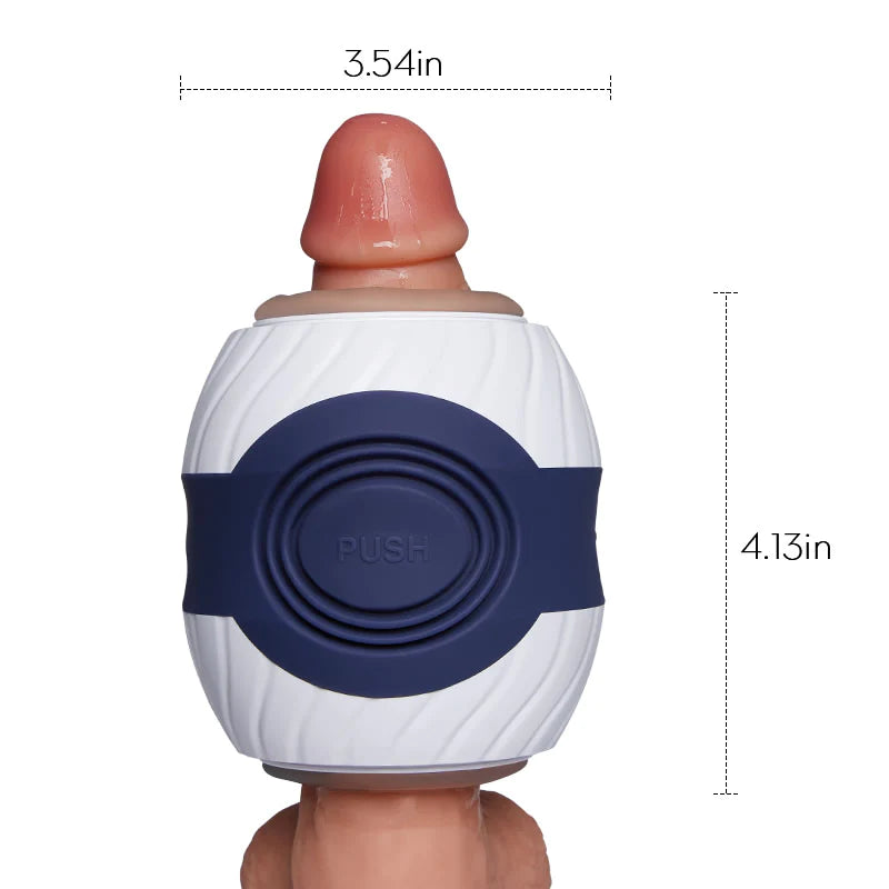 10 Vibration Transparent Male Masturbatior with Controlling Handle - Lusty Time