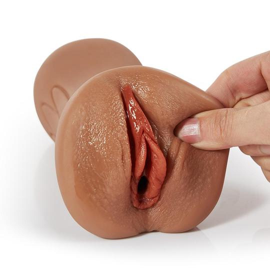 6.1" Bronzed Skin Realistic Clitoris Soft Pocket Pussy Stroker - Lusty Time