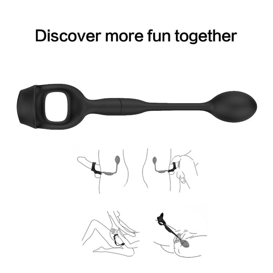 3 In 1 Vibrating Prostate Massager With Cock Ring - Lusty Time